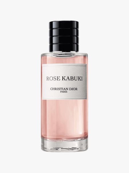 Dior Rose Kabuki Eau de Parfum in branded component on a light gray background