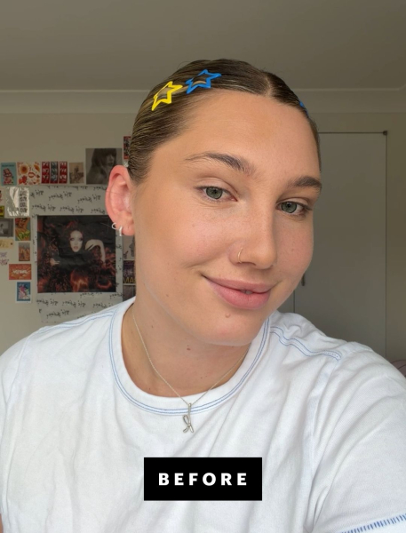 Katie Gunderman before applying blush