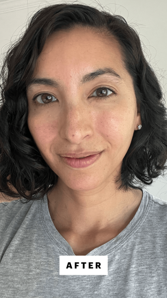 Pai after applying the Laura Mercier Secret Camouflage Complexion Perfector