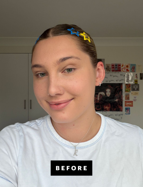 Katie Gunderman before applying bronzer